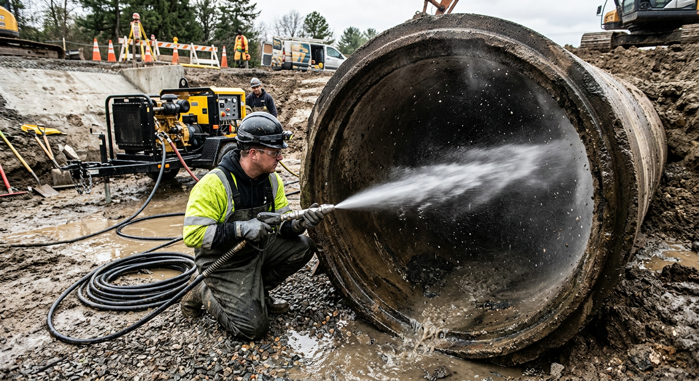 Hydrocurage de canalisation bouchée par un plombier à Melun