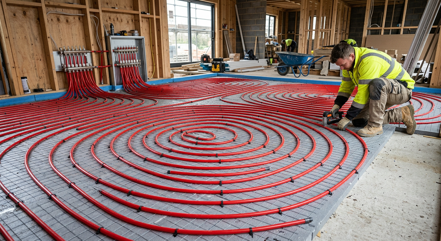 Installation plancher chauffant hydraulique à Melun 77