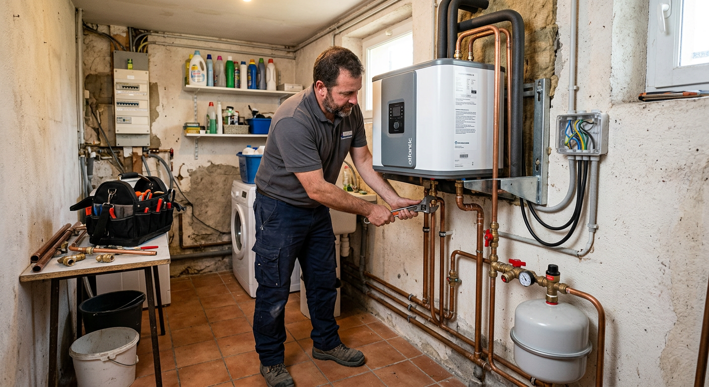 Installation chauffe-eau thermodynamique par un plombier à Melun